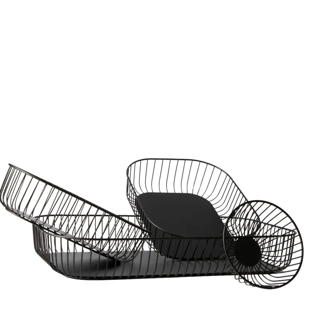 Corbeille de table rond noir acier Ø 17 cm 7 cm Naro - PRO.MUNDI Best