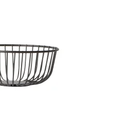 Corbeille de table rond noir acier Ø 17 cm 7 cm Naro - PRO.MUNDI Best