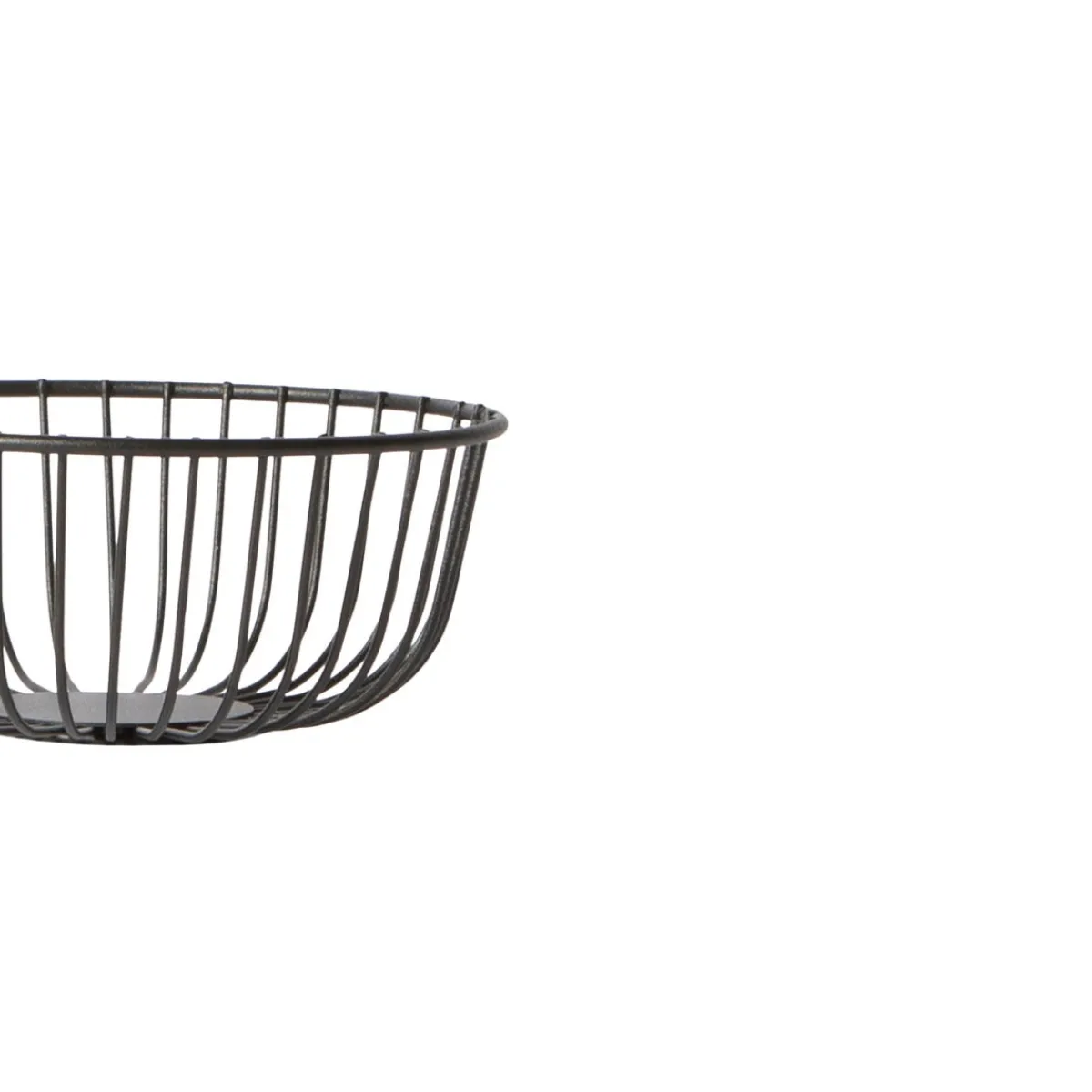 Corbeille de table rond noir acier Ø 17 cm 7 cm Naro - PRO.MUNDI Best