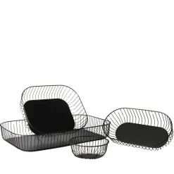 Corbeille de table rond noir acier Ø 17 cm 7 cm Naro - PRO.MUNDI Best