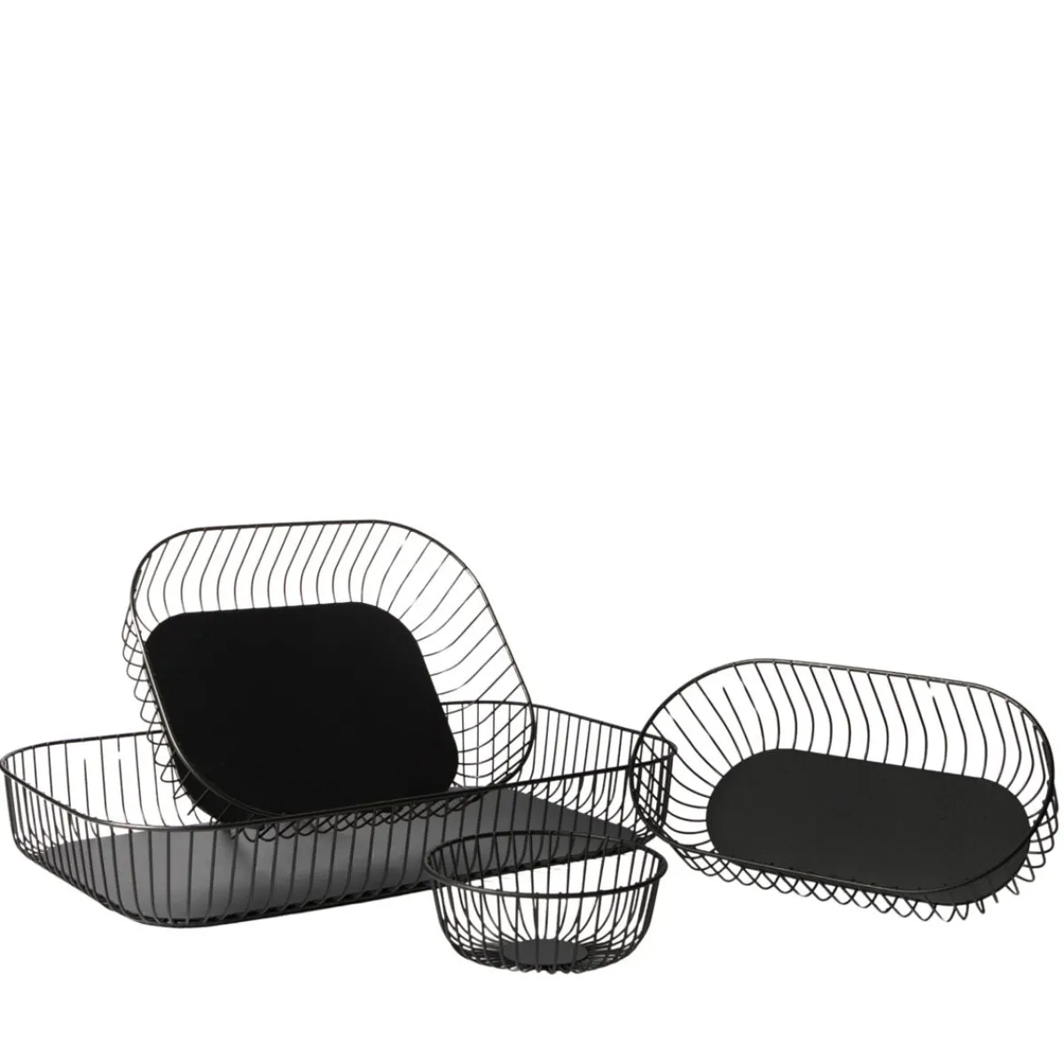 Corbeille de table rond noir acier Ø 17 cm 7 cm Naro - PRO.MUNDI Best