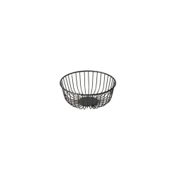 Corbeille de table rond noir acier Ø 17 cm 7 cm Naro - PRO.MUNDI Best