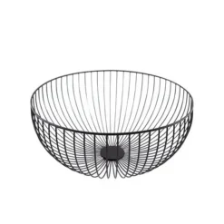 Corbeille à fruit acier noir 300x300x135 mm - Aucune Discount