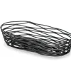 Corbeille ovale noir acier 23x10x5 cm Artisan - TABLECRAFT New