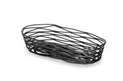 Corbeille ovale noir acier 23x10x5 cm Artisan - TABLECRAFT New