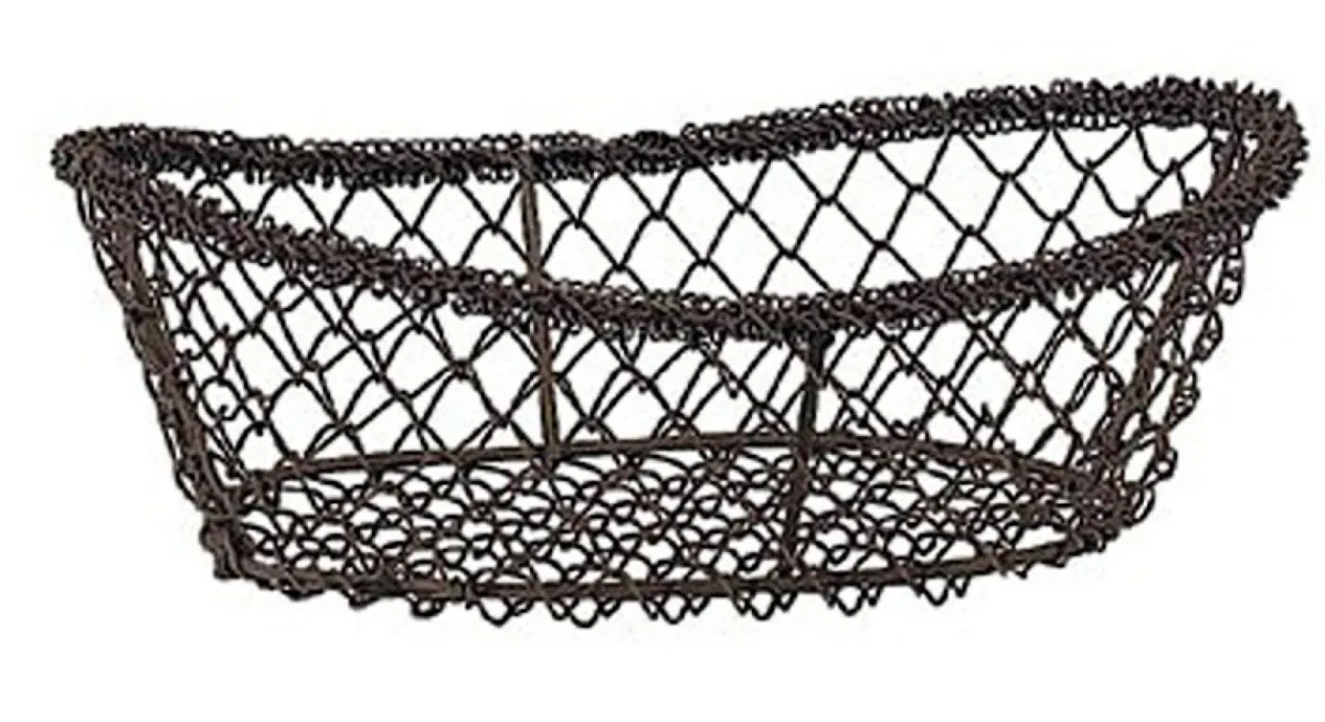 Corbeille ovale noir acier 23x15x8 cm - PRO.MUNDI Discount