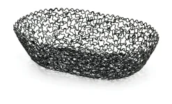 TABLECRAFT Corbeille ovale noir acier 22x14x5 cm Boucle Best