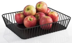 APS Corbeille à pain et à fruits rectangulaire noir métal 32,5x26,5x7,5 cm Urban Sale