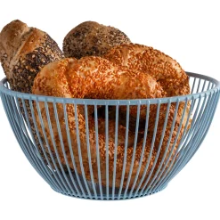 Corbeille à pain et à fruits rond bleu métal Ø 17,5 cm 8 cm Svart - APS Sale
