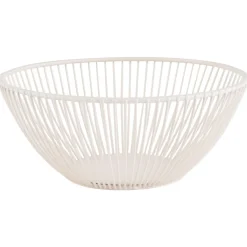 Corbeille à pain et à fruits rond blanc métal Ø 20 cm 8 cm Svart - APS Online