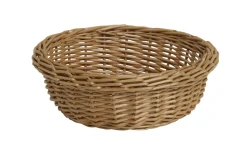 Corbeille rond beige osier Ø 20 cm 7 cm - PRO.MUNDI Outlet