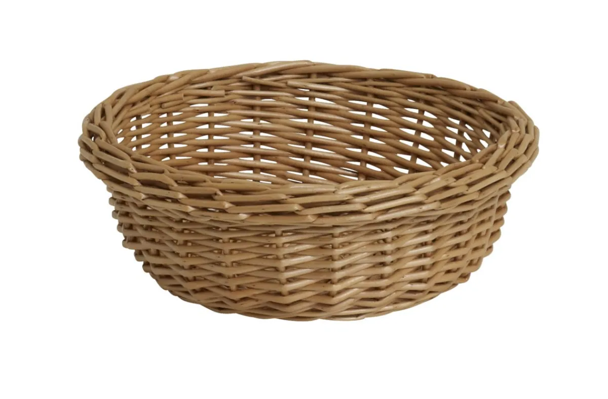 Corbeille rond beige osier Ø 20 cm 7 cm - PRO.MUNDI Outlet
