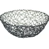 Corbeille rond noir acier Ø 15 cm 5 cm Boucle - TABLECRAFT New