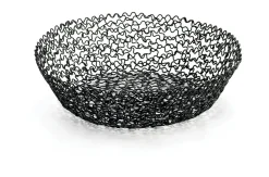Corbeille rond noir acier Ø 20 cm 5 cm Boucle - TABLECRAFT Online