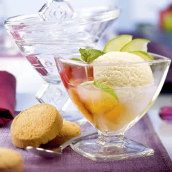 Coupe à dessert rond transparent verre pressé Ø 8 cm Carat - LA ROCHERE Sale