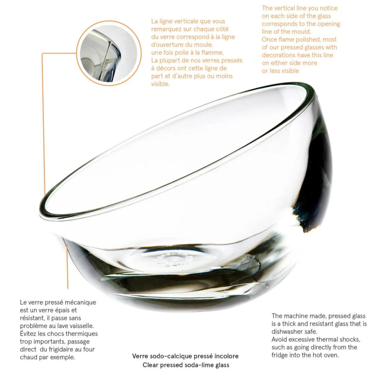 Coupe à dessert rond transparent verre pressé Ø 12 cm Bubble - LA ROCHERE Best