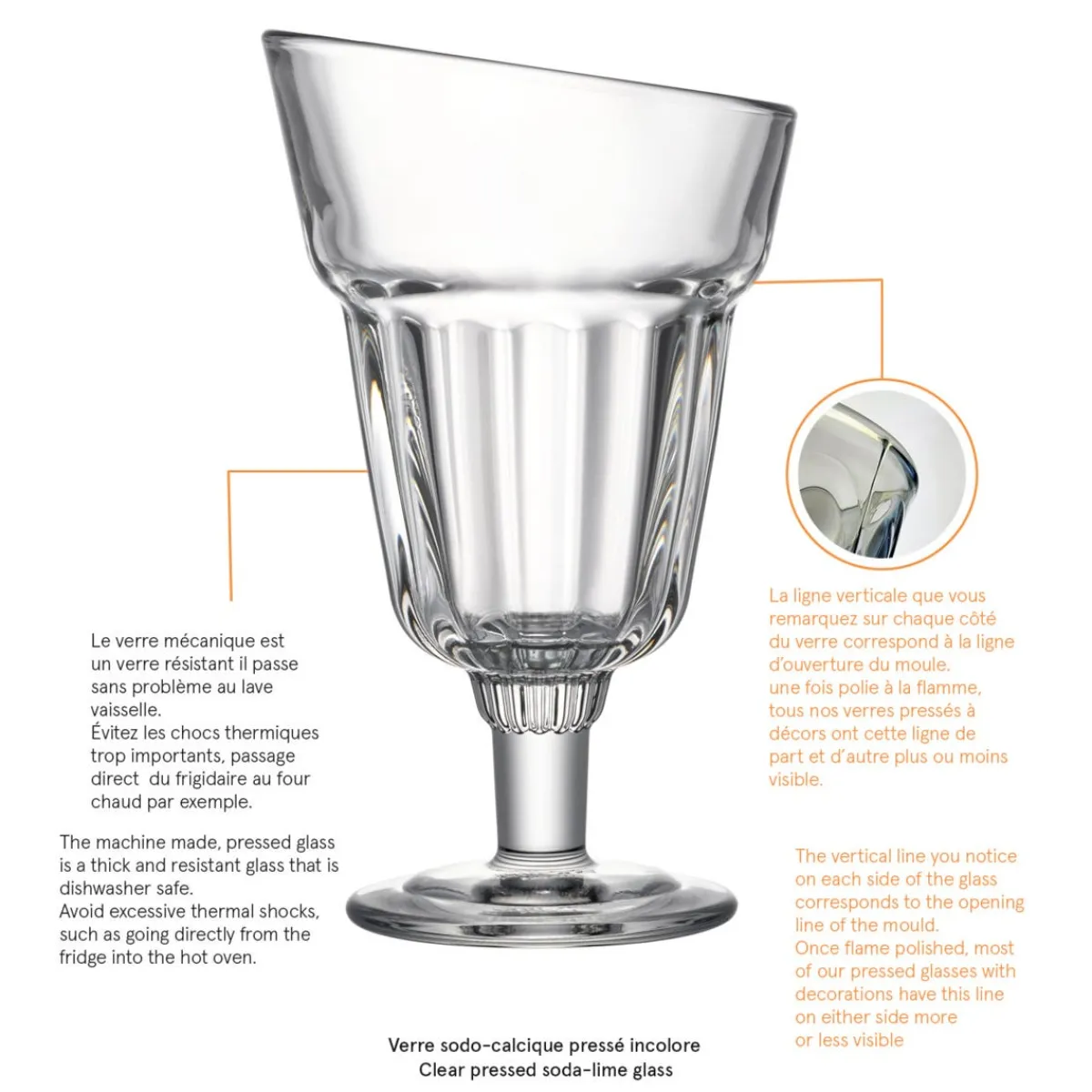 Coupe à dessert verre pressé 37 cl Charlotte - LA ROCHERE Online