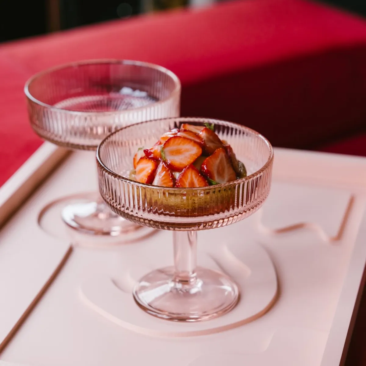 LA ROCHERE Coupe à glace rond rose verre Ø 12,5 mm Alice Online