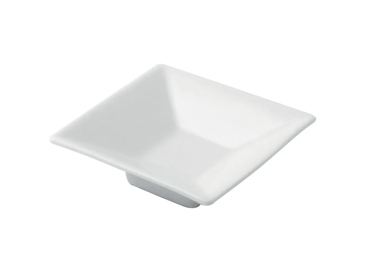 Coupelle carré blanc porcelaine 8 cm - PRO.MUNDI New