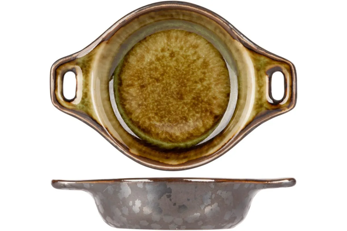 Coupelle cocotte argent porcelaine Ø 10 cm Elements Mineral - PROOF Discount