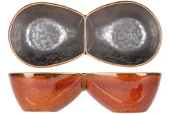 Coupelle double brun porcelaine Elements Maroon - PROOF Discount