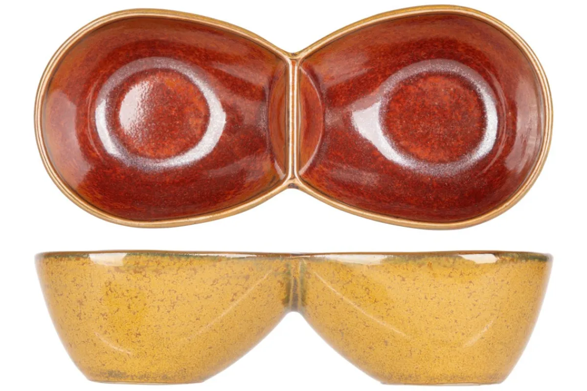 PROOF Coupelle double rond jaune porcelaine Elements Mustard New