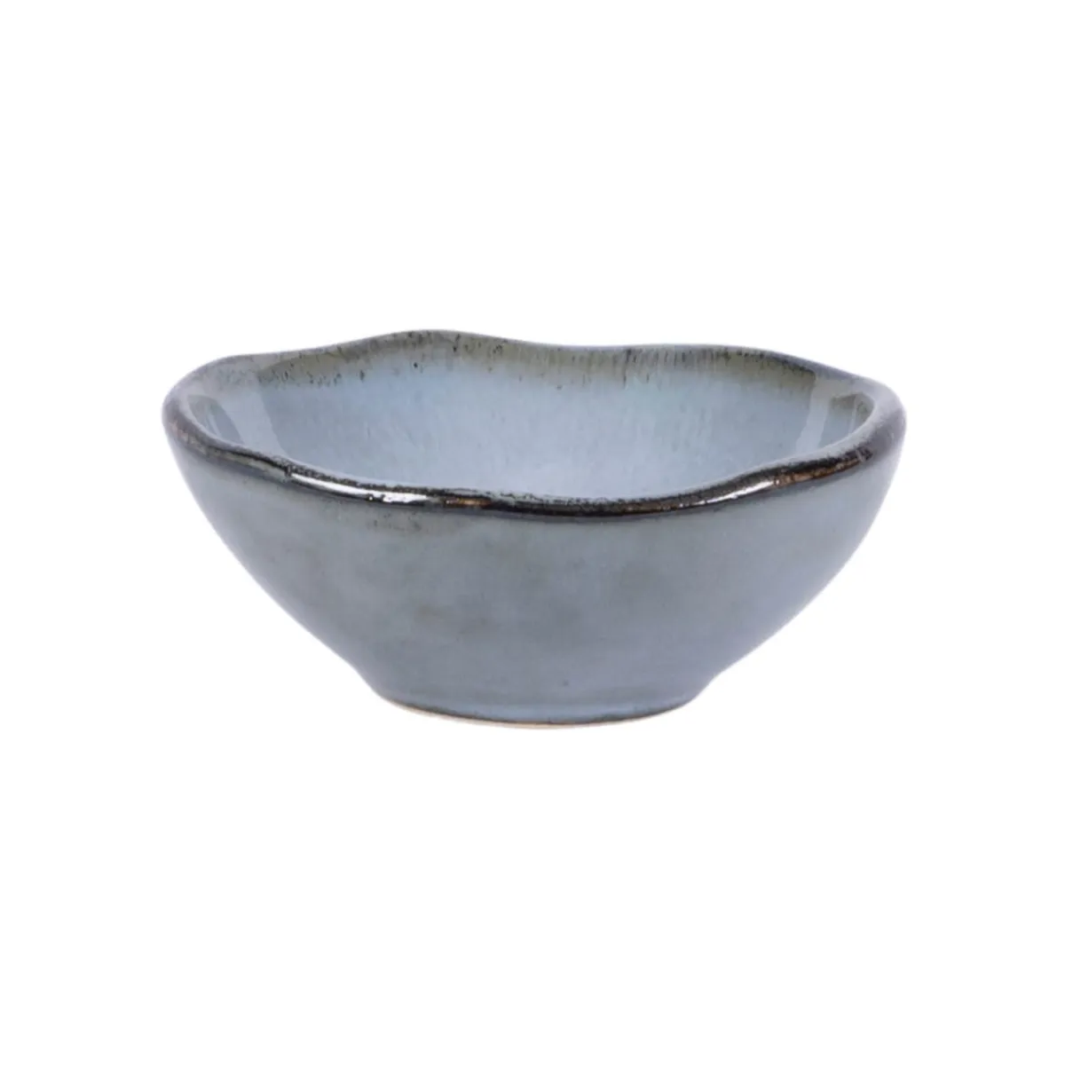 Coupelle organique rond bleu grès émaillé Ø 8,3 cm Sky - PRO.MUNDI Online