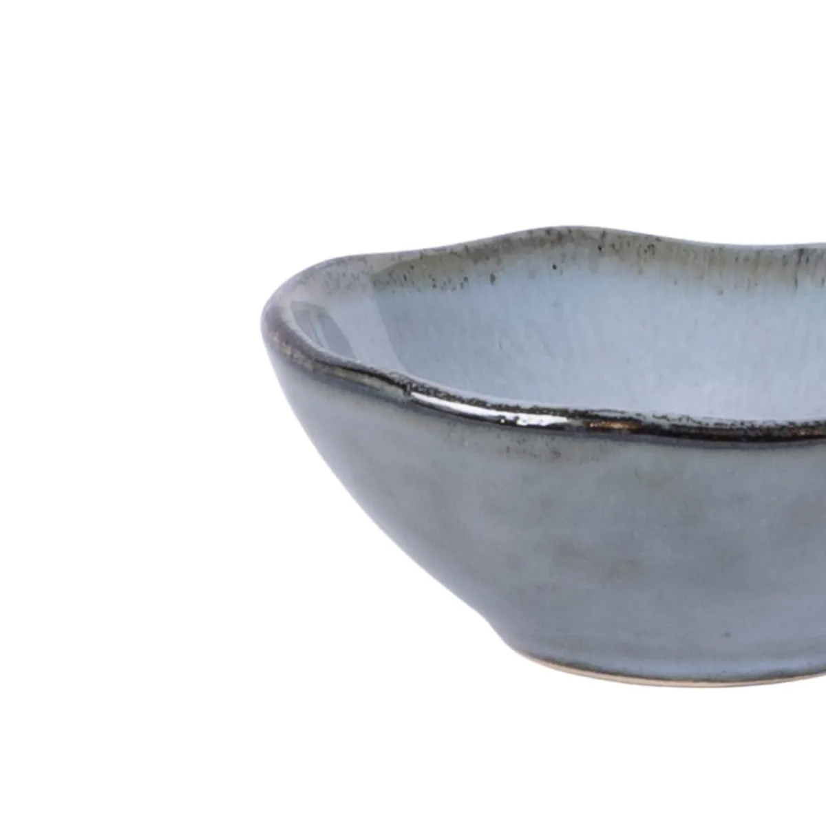 Coupelle organique rond bleu grès émaillé Ø 8,3 cm Sky - PRO.MUNDI Online