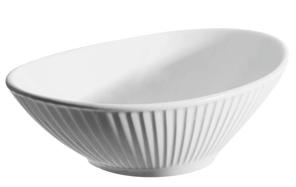 PILLIVUYT Coupelle ovale blanc porcelaine culinaire 16 cm Plisse Outlet