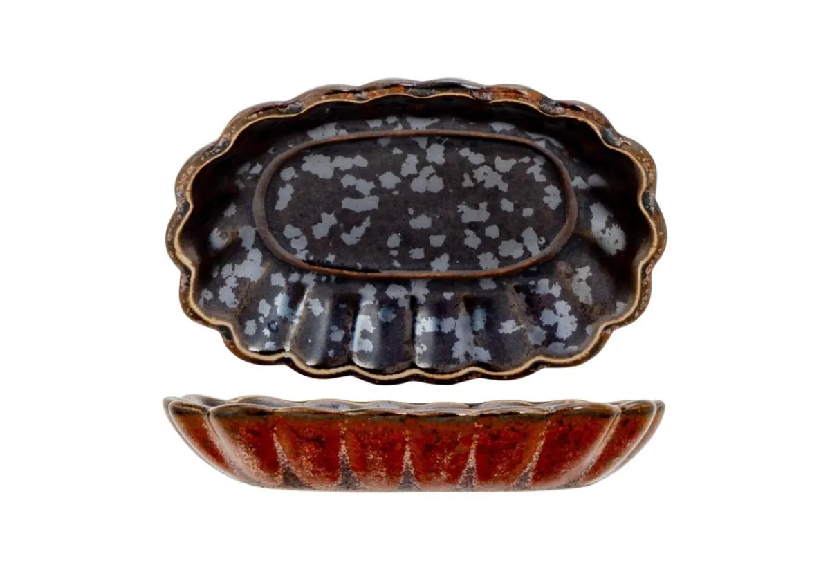 Coupelle ovale brun porcelaine Elements Maroon - PROOF