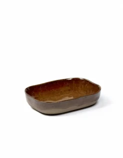 Coupelle rectangulaire brun grès émaillé 14,5x10,5 cm Merci - SERAX Sale