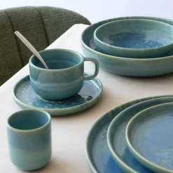 ACCOLADE Coupelle rond bleu grès émaillé Ø 12 cm Magic Hot