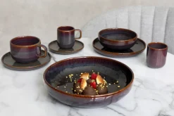 Coupelle rond Marron Bleu grès émaillé Ø 12 cm Amber - ACCOLADE Best