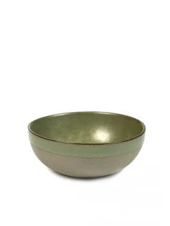 Coupelle rond vert grès émaillé Ø 13 cm Surface - SERAX