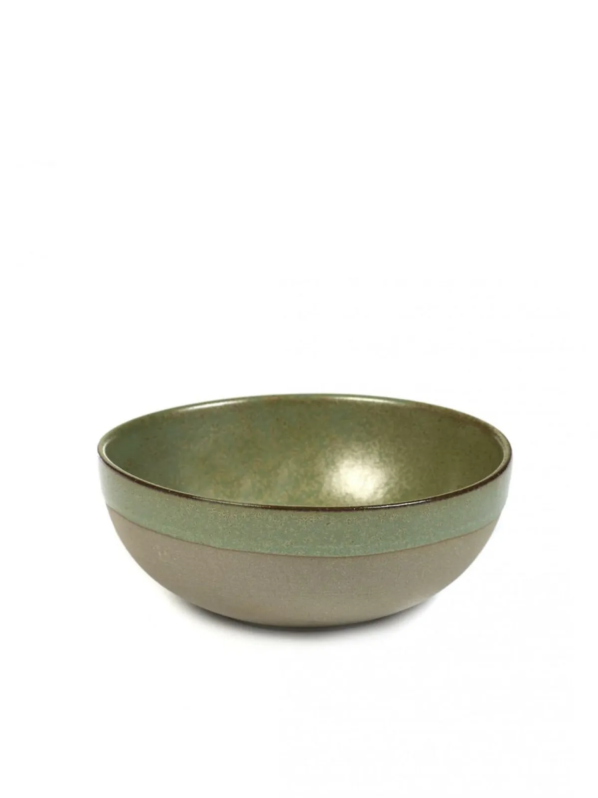Coupelle rond vert grès émaillé Ø 13 cm Surface - SERAX