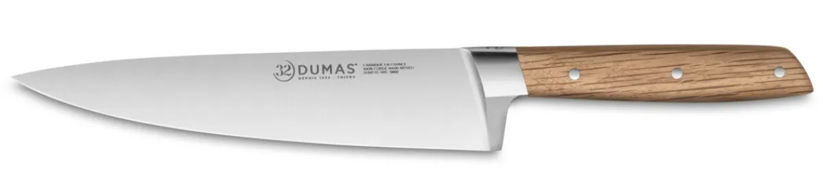 32 DUMAS Couteau chef 20 cm inox bois unie Signature Chene Vert Sale