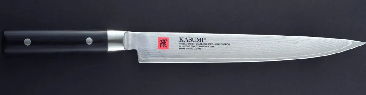 KASUMI Couteau à découper 24 cm acier bois compressé unie Damas Best