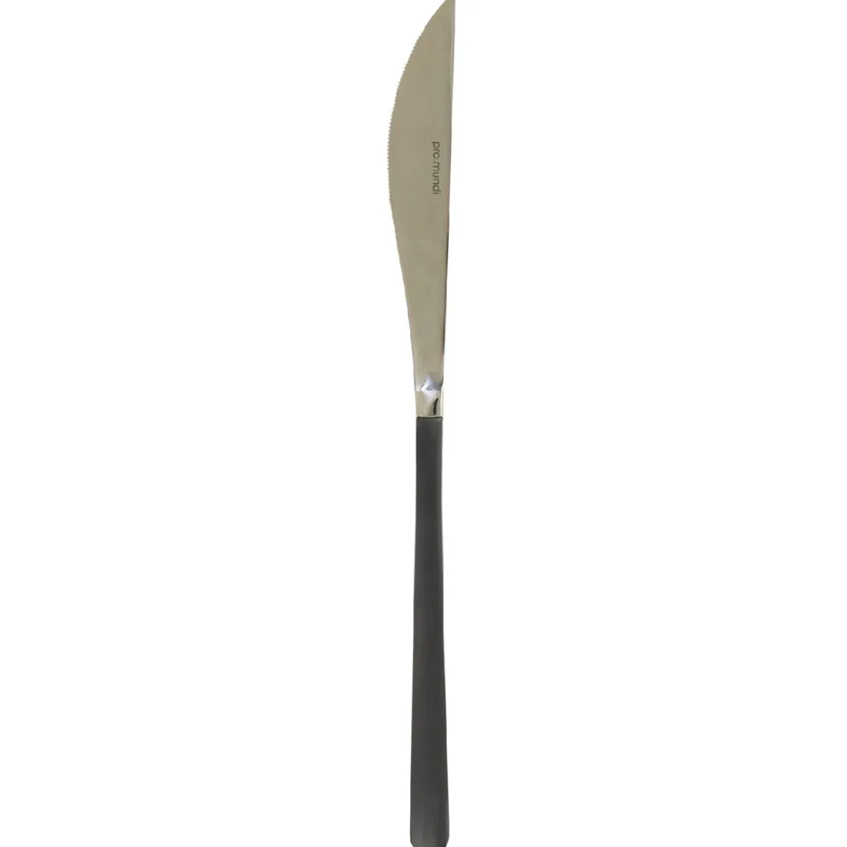 PRO.MUNDI Couteau de table monobloc cranté noir 22,7 cm Aroma Pvd Noir Discount