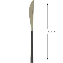 PRO.MUNDI Couteau de table monobloc cranté noir 22,7 cm Aroma Pvd Noir Discount