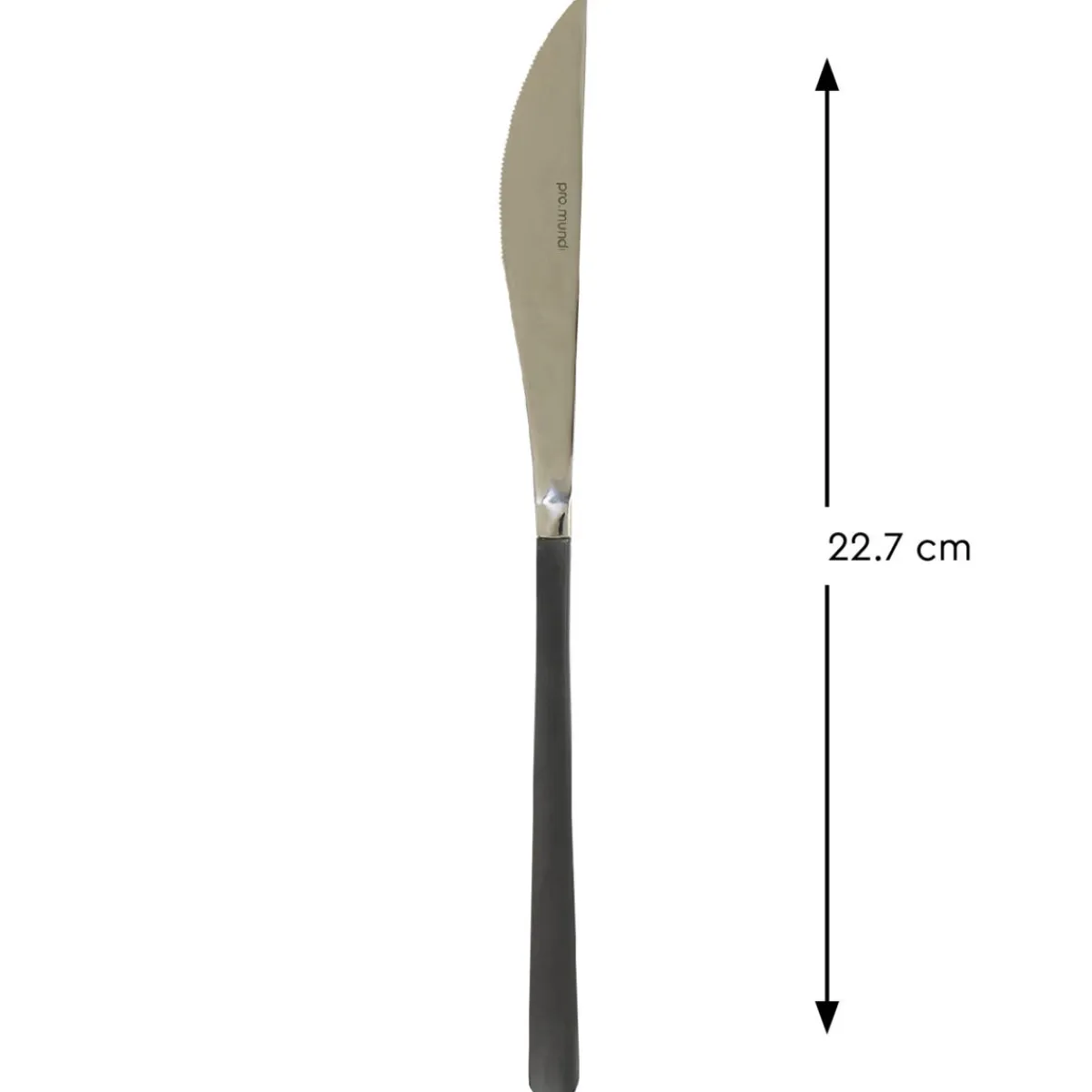 PRO.MUNDI Couteau de table monobloc cranté noir 22,7 cm Aroma Pvd Noir Discount