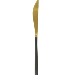 PRO.MUNDI Couteau de table monobloc cranté or 22,7 cm Aroma Or Pvd Noir Hot