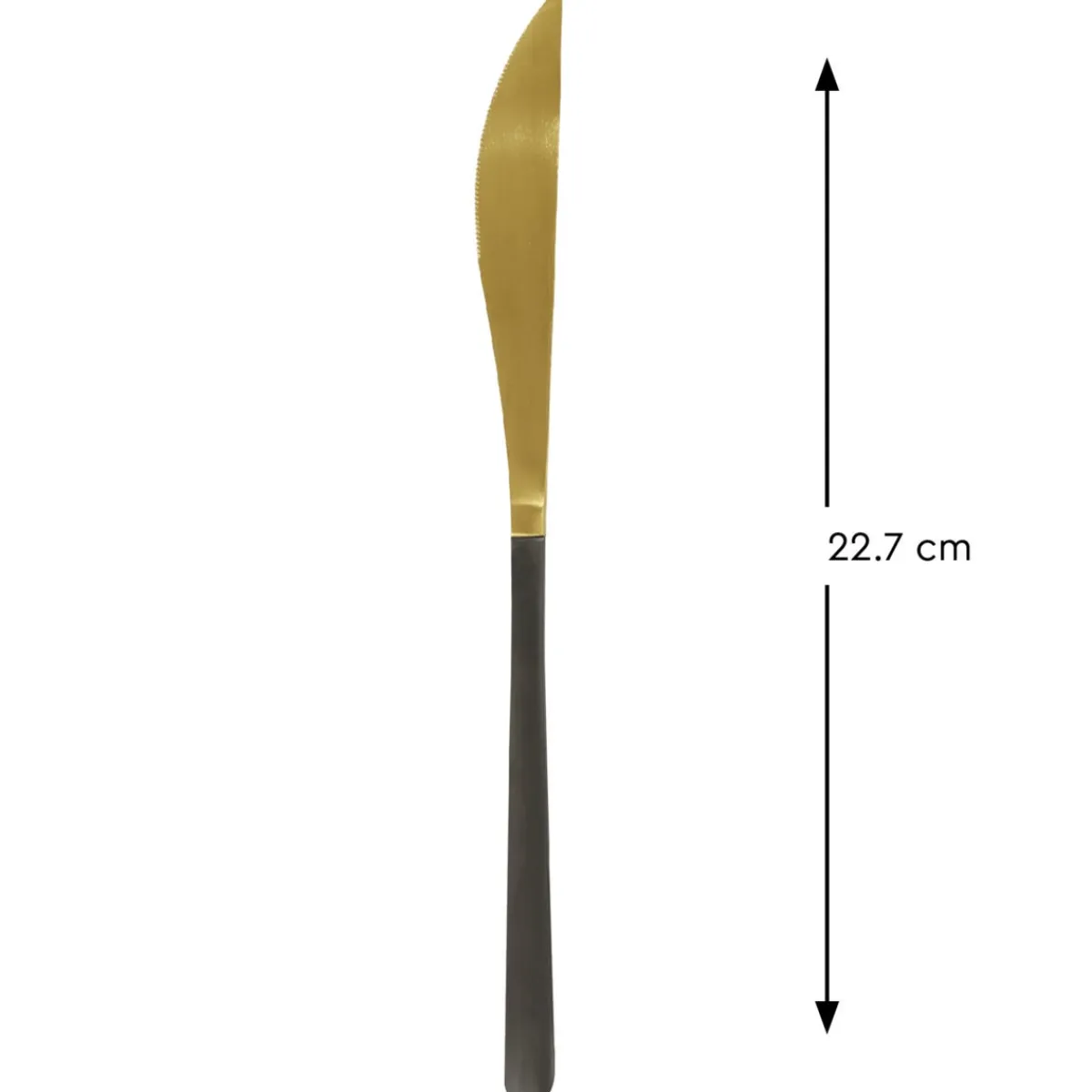 PRO.MUNDI Couteau de table monobloc cranté or 22,7 cm Aroma Or Pvd Noir Hot