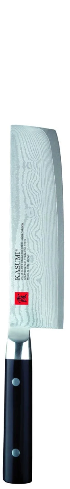 Couteau nakiri 17 cm acier bois compressé unie Damas - KASUMI Online