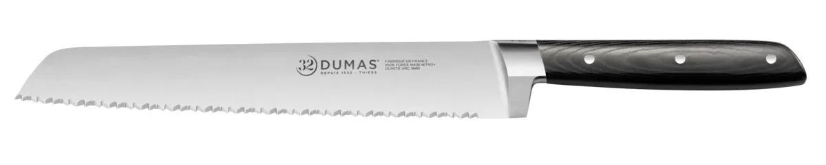 32 DUMAS Couteau à pain 20 cm inox plastique unie Signature Micarta Outlet