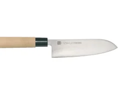 Couteau santoku 17 cm acier bois unie - HAIKU Sale