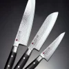 KASUMI Couteau santoku 17,5 cm acier plastique unie Hammered Hot