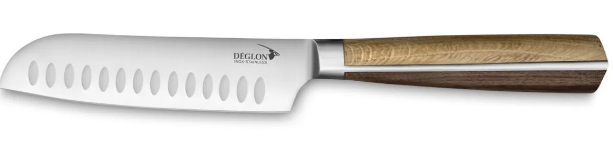 Couteau santoku 13 cm inox bois unie High Woods - DEGLON Clearance