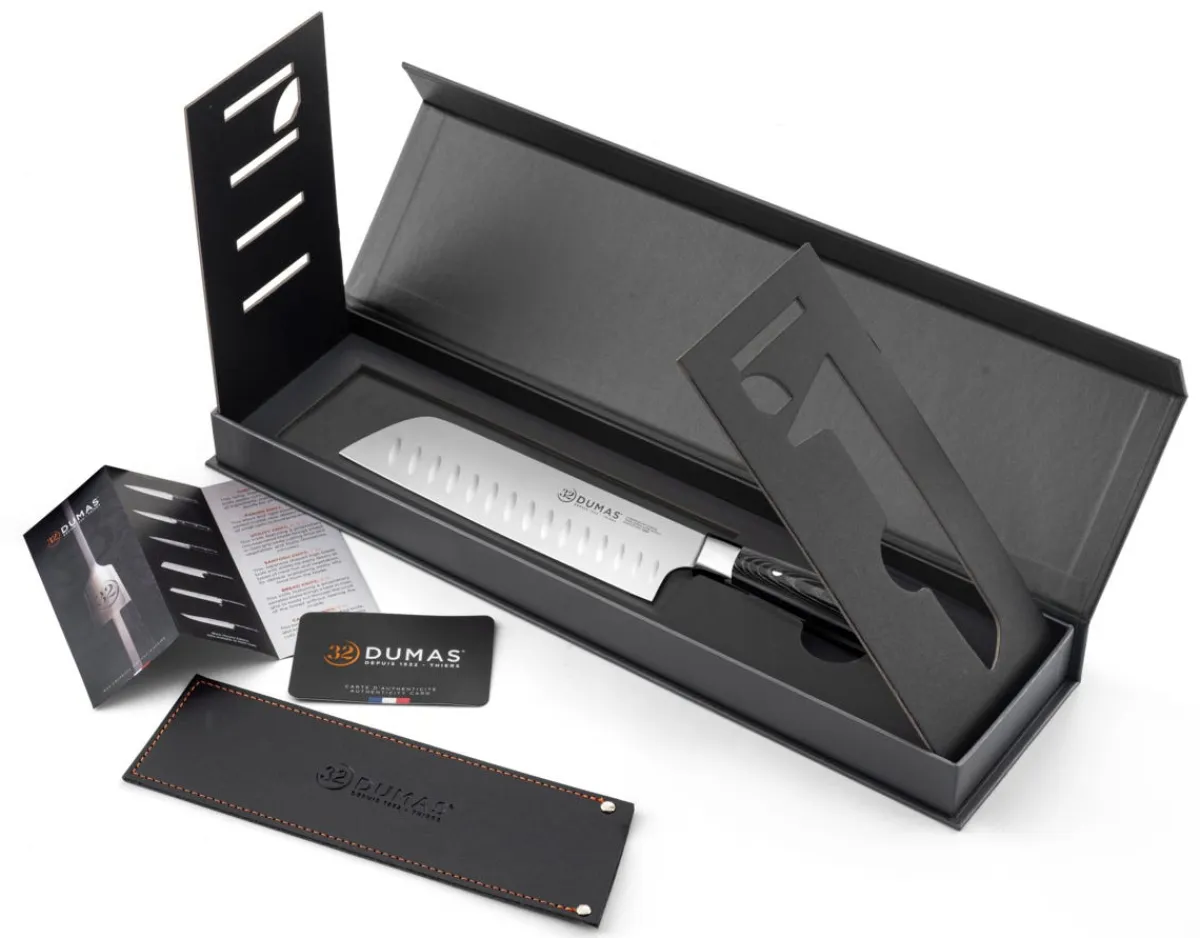 Couteau santoku 18 cm inox plastique unie Signature Micarta - 32 DUMAS Discount