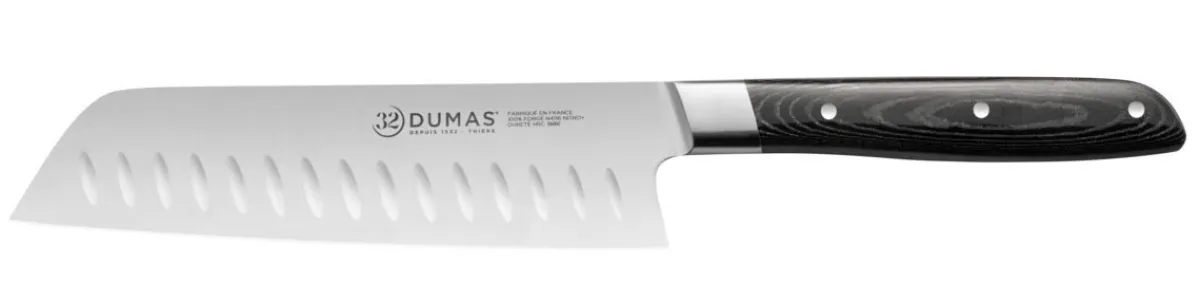 Couteau santoku 18 cm inox plastique unie Signature Micarta - 32 DUMAS Discount