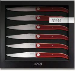 TARRERIAS BONJEAN Couteaux à steak rouge 25 cm Laguiole (6 pièces) Discount